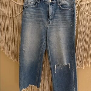 Altar'd State Blue Distressed Flare Jeans